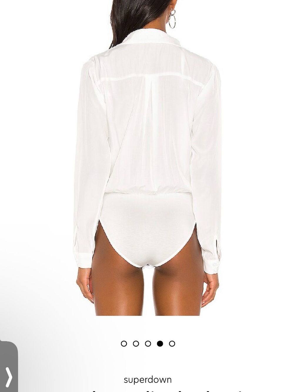 Super down white long sleeve bodysuit. - Picture 5 of 8